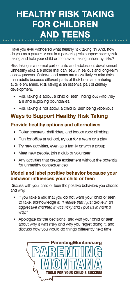 Healthy Risk Taking for Children and Teens